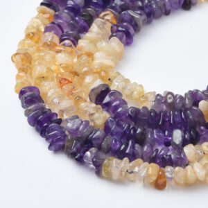 Natural Gemstone Chip Beads, 10mm Citrine Amethyst Chip Beads Strand, Irregular Shape DIY Bead, For Jewelry Making, Necklace Bead GRN535