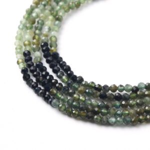 Natural Chrome Diopside Faceted Round Beads, 2mm High Quality Gemstone 15.5" Full Strand, Jewelry Making Supplies, Healing Gift PRP1047