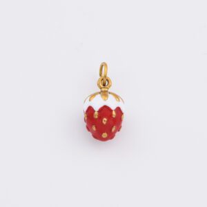 Gold Filled Strawberry Charm Pendant, Stainless Steel Enamel Fruit Charm for DIY Necklace Bracelet Jewelry Making, Cute Summer Gift, SCP194