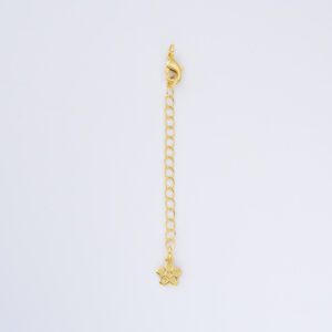 Gold Filled Extender Chain with Flower Charm, Adjustable Extension for Necklace Bracelet or Anklet Jewelry Making, DIY Jewelry Supply, CL616