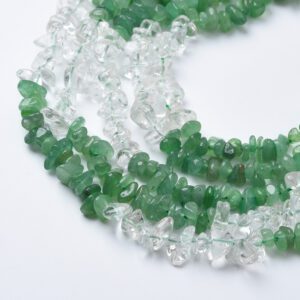 Natural Aventurine White Crystal Gemstone Chip Beads, Crystal Chip Beads, Irregular DIY Beads, For Jewelry Making, 15.5" Strand, GRN544