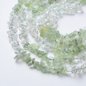 Phrenite White Crystal 10mm Chip Nugget Beads Natural Gemstone Freeform Beads for Jewelry Making Bracelet Necklace 15.5" Strand GRN545