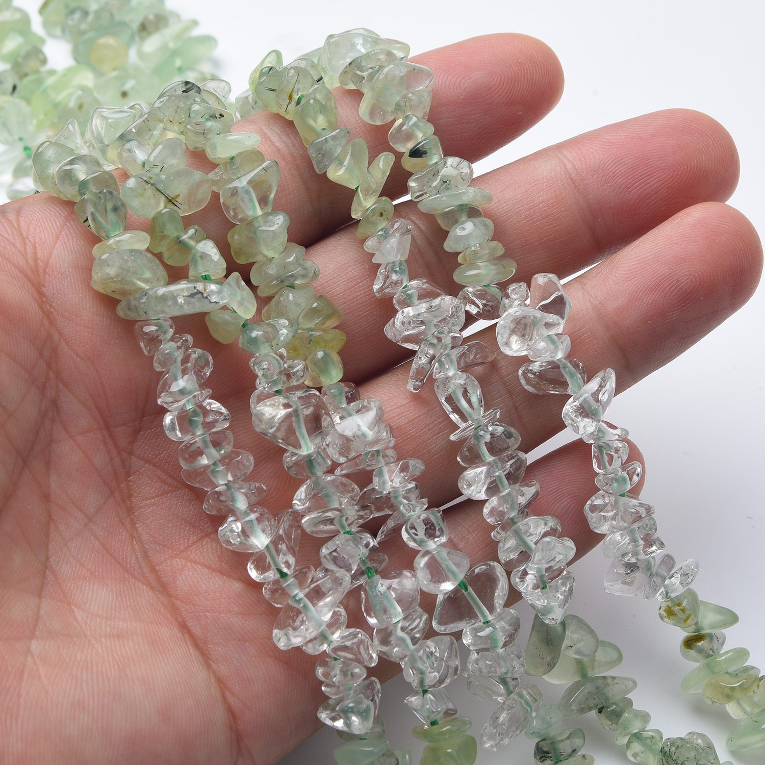 Phrenite White Crystal 10mm Chip Nugget Beads Natural Gemstone Freeform Beads for Jewelry Making Bracelet Necklace 15.5" Strand GRN545 - Image 2