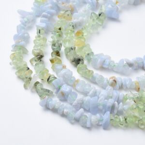 Natural Gemstone Chip Bead Smooth Freeform Chip Nugget Beads Angelite Phrenite Gemstone Crystal Bead for Jewelry Making Necklace 10mm GRN553