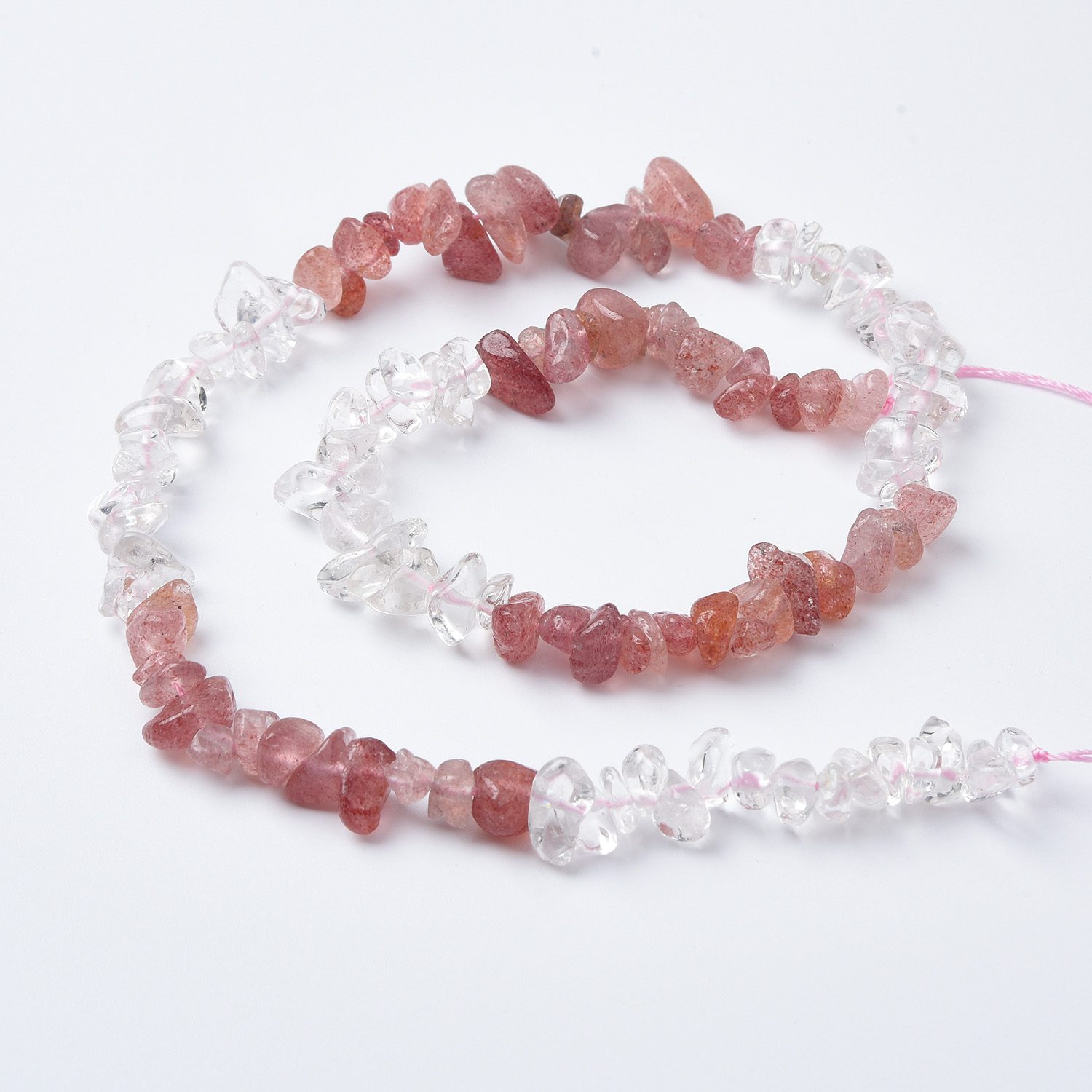 Natural Strawberry Quartz Gemstone Clear Crystal Chip Beads Strand, Irregular Shape DIY Beads, For Jewelry Making, Necklace Beads GRN557 - Image 4