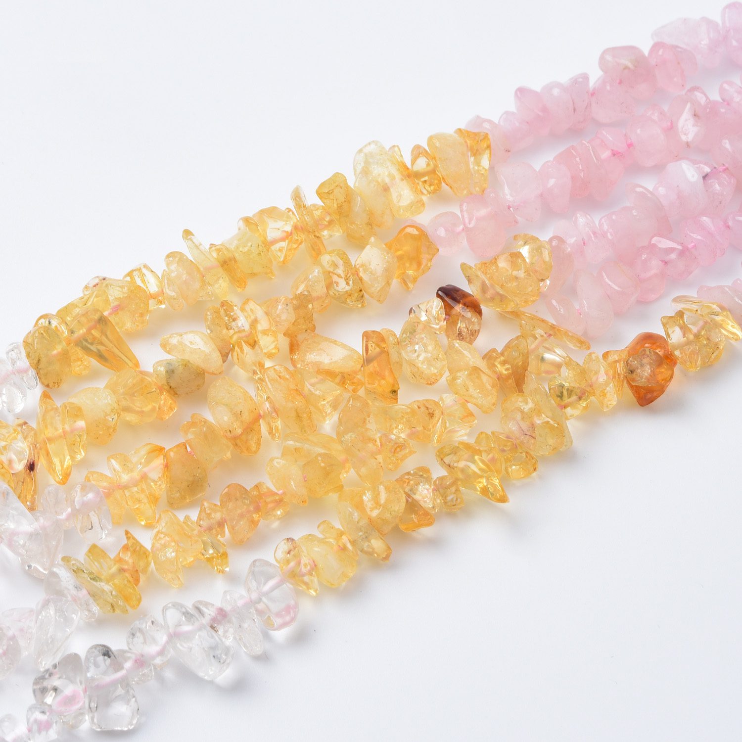 Natural Gemstone Chip Bead Smooth Freeform Chip Nugget Beads Citrine Rose Quartz Gemstone Crystal Bead for Jewelry Making 10mm GRN563 - Image 4