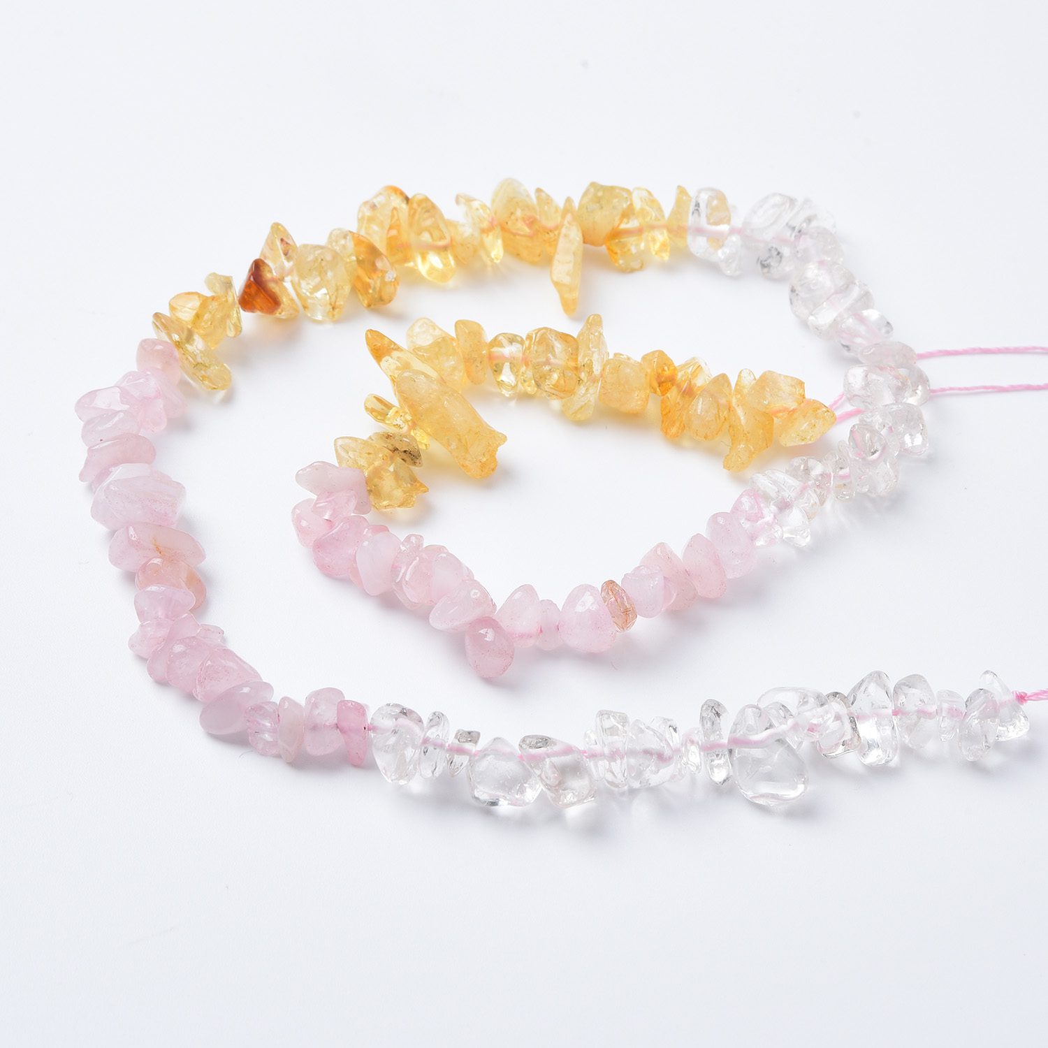 Natural Gemstone Chip Bead Smooth Freeform Chip Nugget Beads Citrine Rose Quartz Gemstone Crystal Bead for Jewelry Making 10mm GRN563 - Image 3