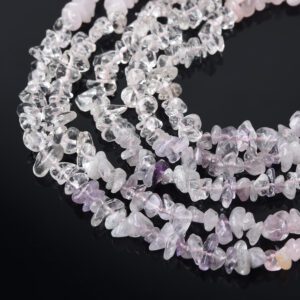 Natural Amethyst Gemstone Chip Beads, Clear Quartz Chip Beads Strand, Irregular Shape DIY Beads, For Jewelry Making, Necklace Beads GRN564