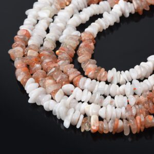 Sunstone Moonstone Chip Nugget Beads Natural Gemstone Crystal Freeform Beads Strand for Jewelry Making Bracelet Necklace 15.5" Strand GRN565