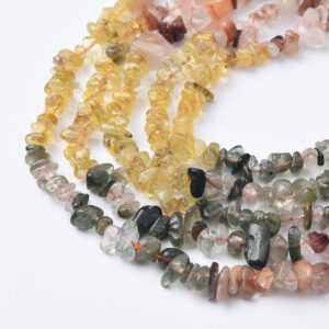 10mm Natural Gemstone Chip Bead Smooth Freeform Chip Nugget Beads Assorted Gemstone Crystal Bead for Jewelry Making Bracelet Necklace GRN568