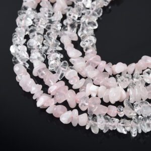 Natural Rose quartz Gemstone Chip Beads, Clear Crystal Chip Beads Strand Irregular Shape DIY Bead, For Jewelry Making, Necklace Beads GRN569
