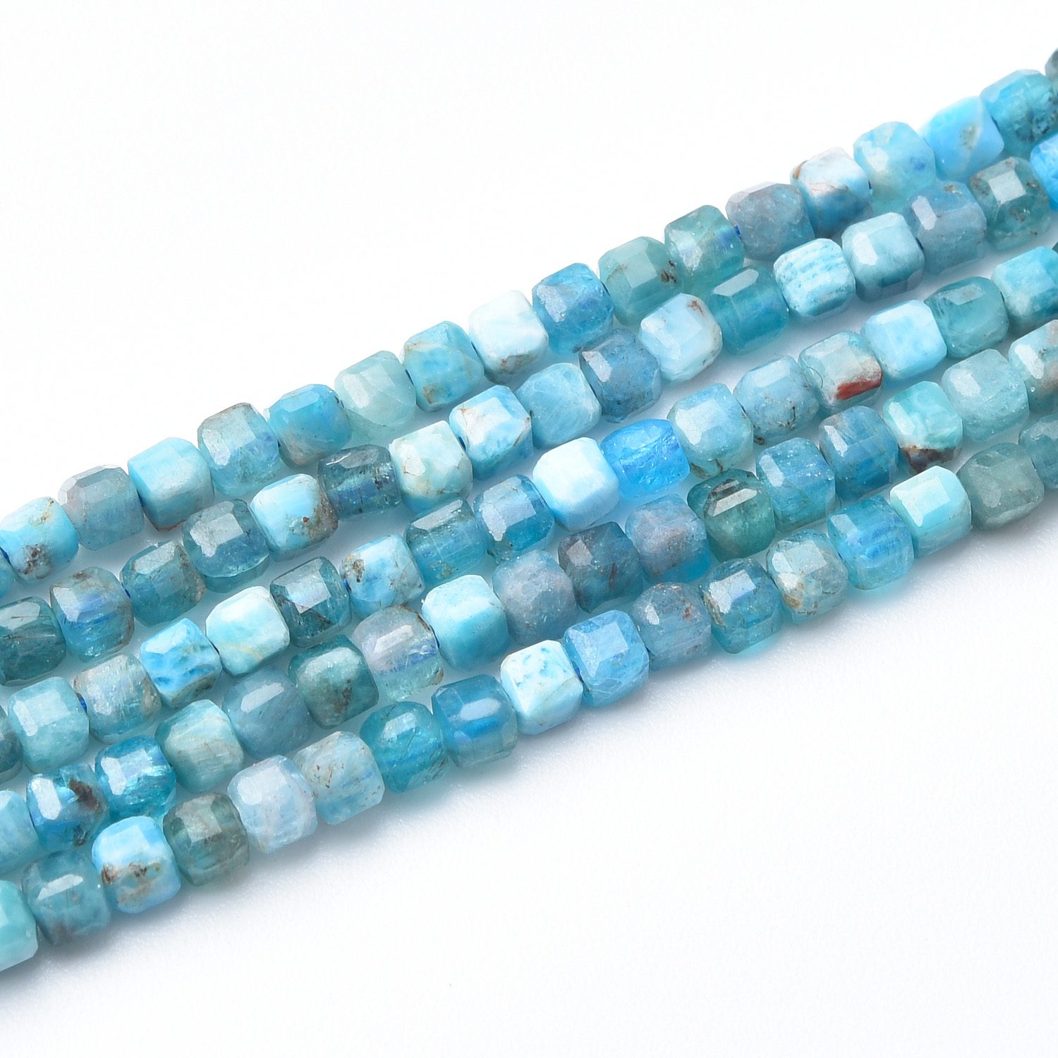 5x8mm Faceted Natural Aquamarine Rondelle Loose Beads - 15" Strand, Center-Drilled