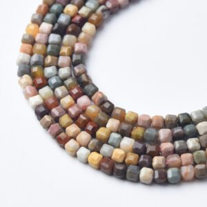 Natural Picture Jasper Cube Beads  2.5mm High Quality Earth Tone Gemstone Full Strand 15.5"  Healing Stone Jewelry Making PRP1063