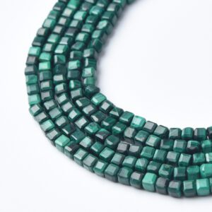 Cube Malachite 2.5mm Micro Faceted Gemstone Beads Full 15.5" Strand Natural Deep Green AAA Polished High Quality Jewelry Supply PRP1073