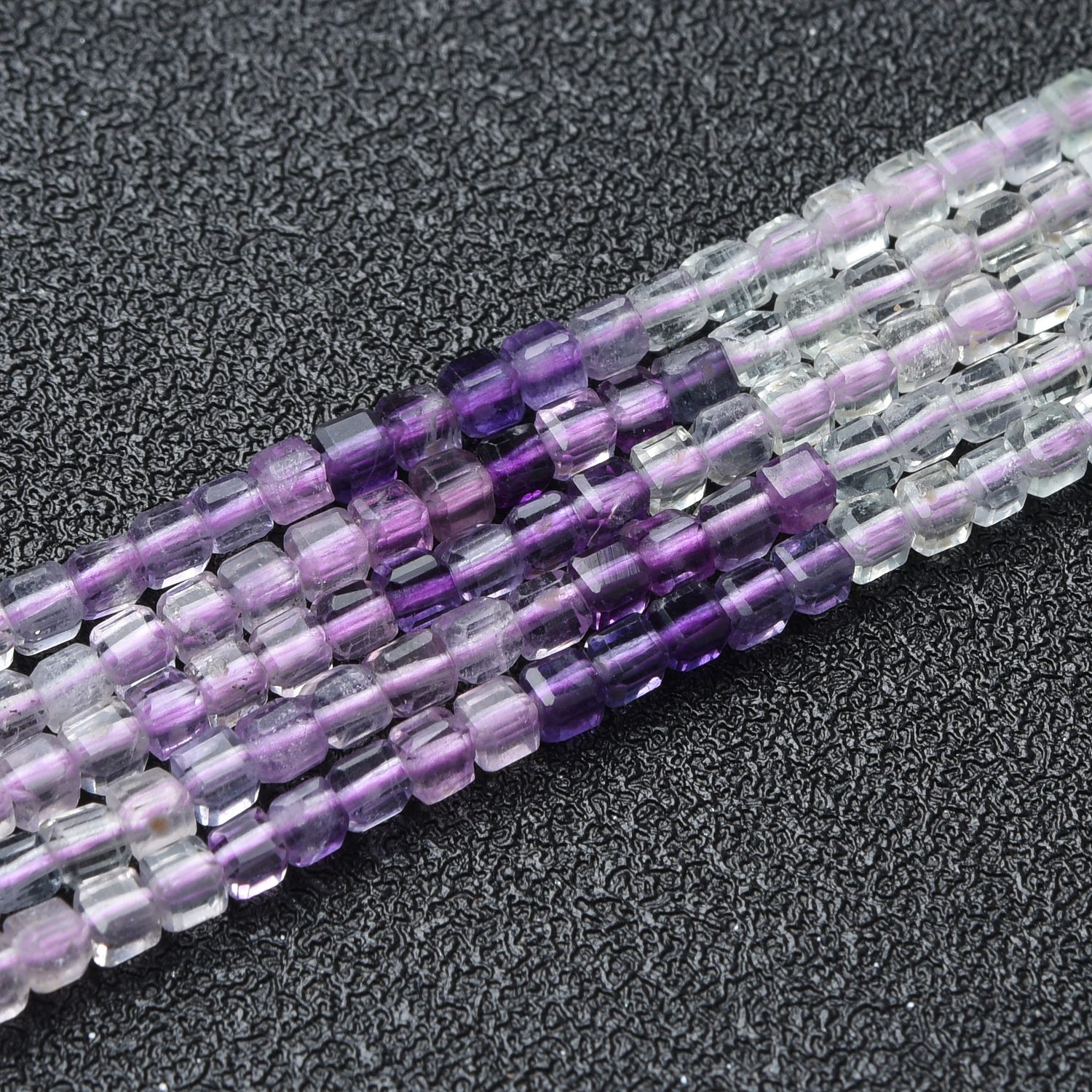 Cube Fluorite 2mm Micro Faceted Gemstone Beads Full 15.5" Strand Natural Multicolor Purple Green High Quality Jewelry Supply PRP1075 - Image 3