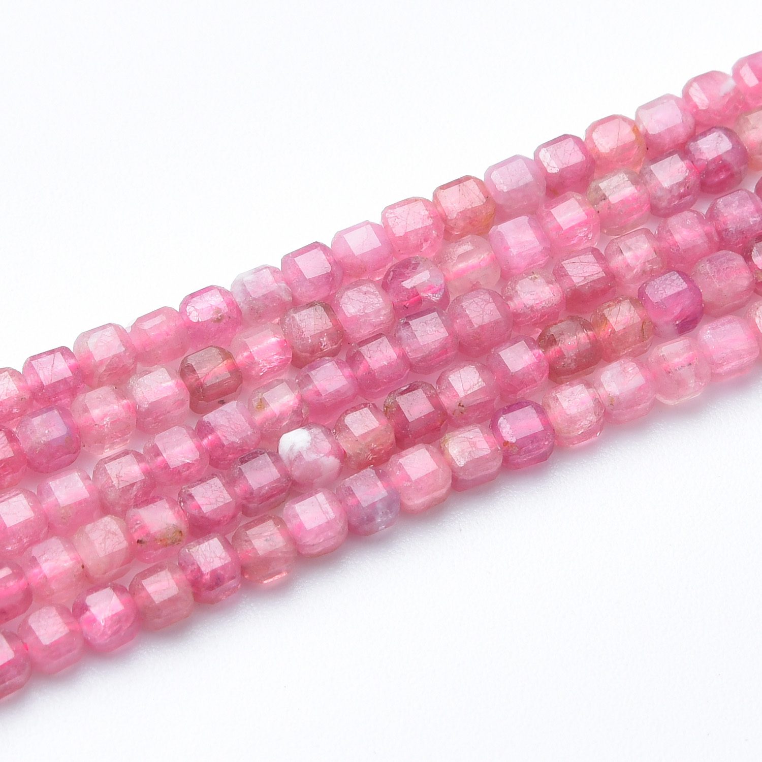 Cube Pink Tourmaline 2mm Micro Faceted Gemstone Beads Full 15.5" Strand Natural Rose Pink High Quality Jewelry Supply PRP1076 - Image 3