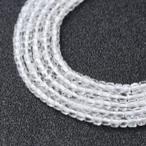 Natural Crystal Quartz Cube Beads 2.5mm High Quality Clear Gemstone Full Strand 15.5" Healing Crystal Jewelry Making Supplies PRP1082