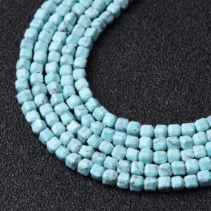 Cube Turquoise 2.5mm Micro Faceted Gemstone Beads Full 15.5" Strand Natural Arizona Blue Green December Birthstone Supply PRP1085