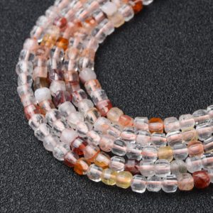 Natural Lepidocrocite Quartz Cube Beads 3mm Rust Red Metallic Gemstone Full Strand 15.5" Healing Crystal Jewelry Making PRP1091