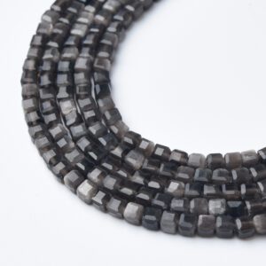 Cube Hawk Eye 3mm Micro Faceted Gemstone Beads Full 15.5" Strand Natural Tiger Eye Healing Crystal Jewelry Supply PRP1093