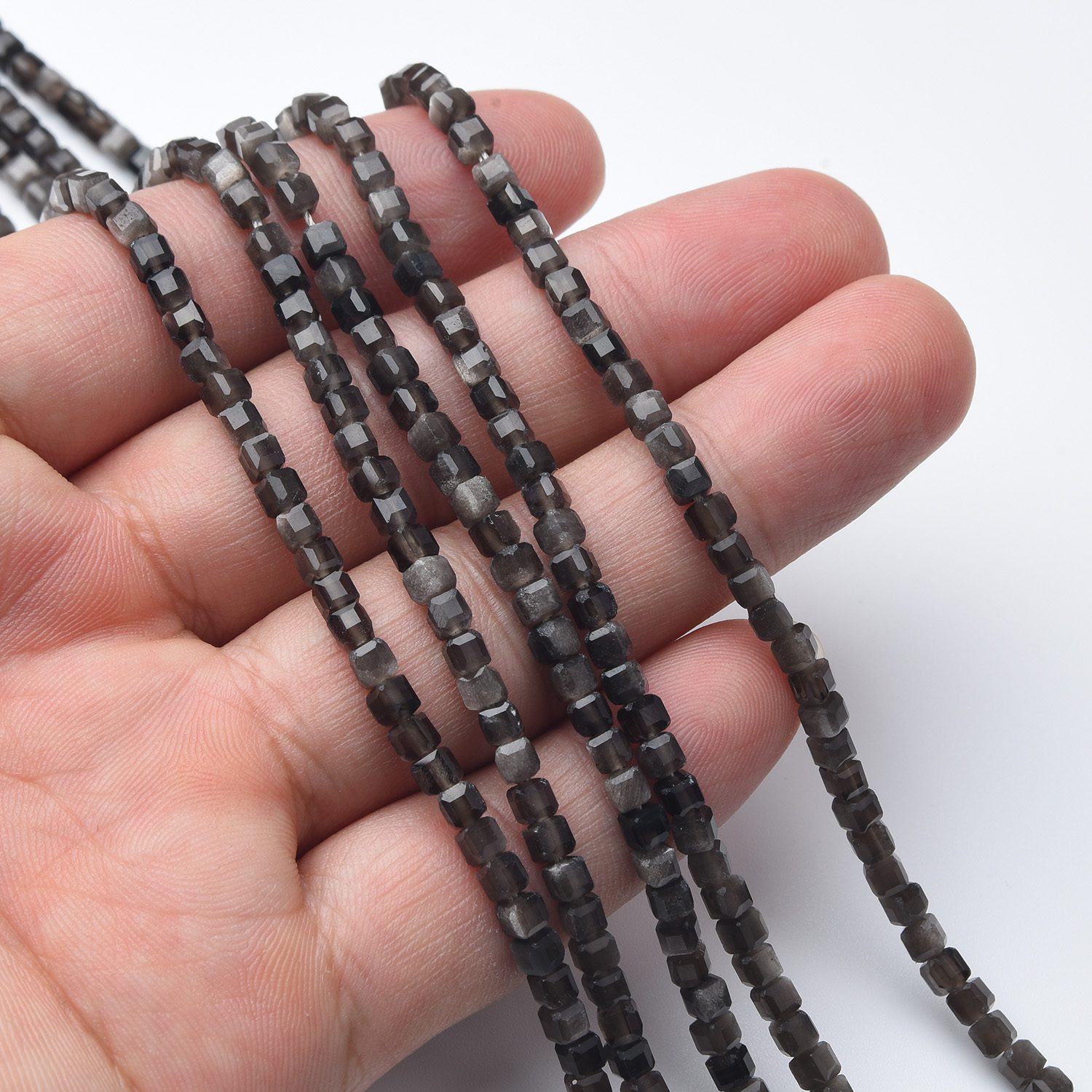 Cube Hawk Eye 3mm Micro Faceted Gemstone Beads Full 15.5" Strand Natural Tiger Eye Healing Crystal Jewelry Supply PRP1093 - Image 2