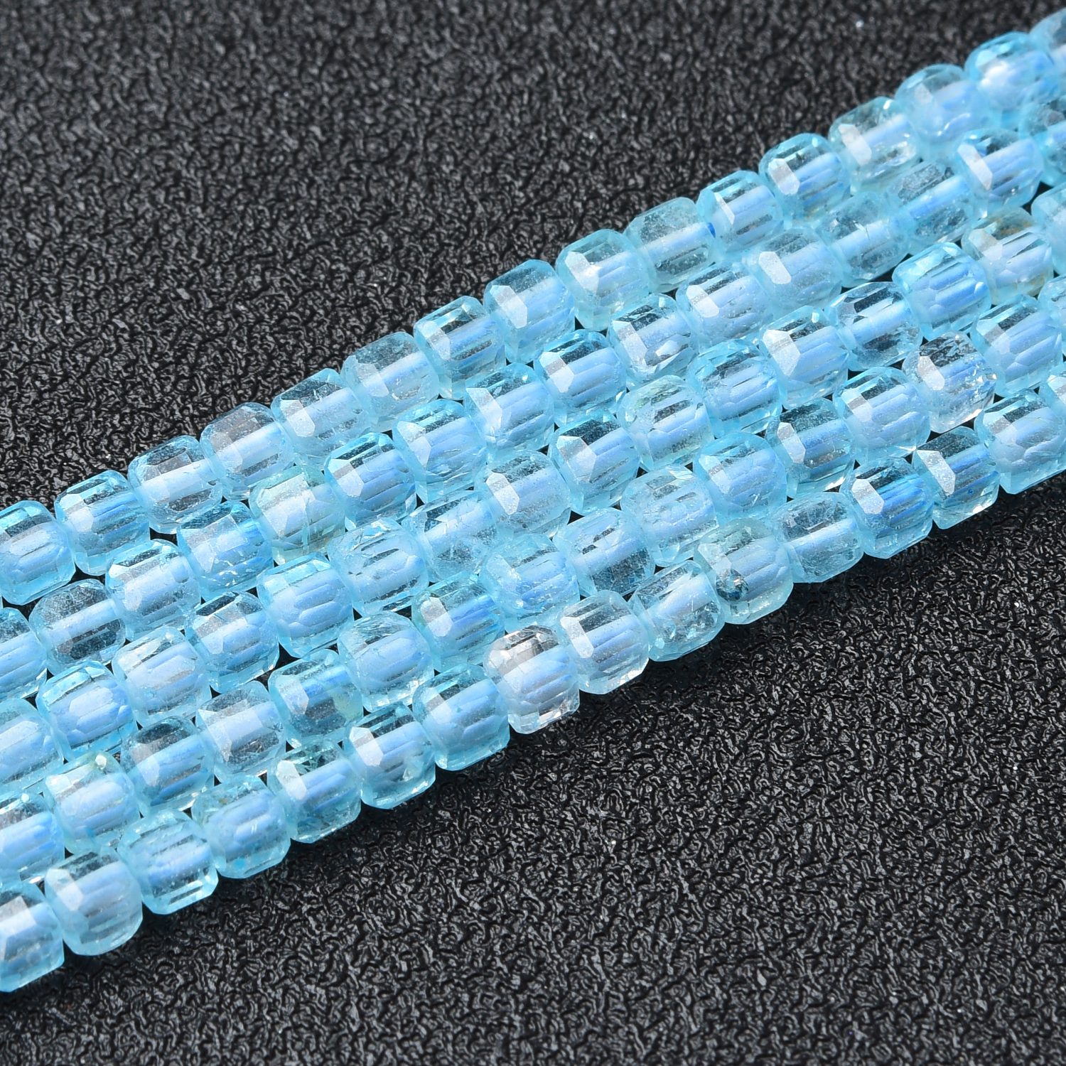 Cube Blue Topaz 3mm Micro Faceted Gemstone Beads Full 15.5" Strand Natural Healing Crystal Jewelry Supply for DIY Crafts PRP1096 - Image 3