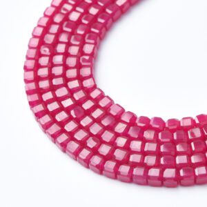 Cube Red Beryl Bixbite 3mm Micro Faceted Gemstone Beads Full 15.5" Strand Rare Natural Healing Crystal Jewelry Supply PRP1098