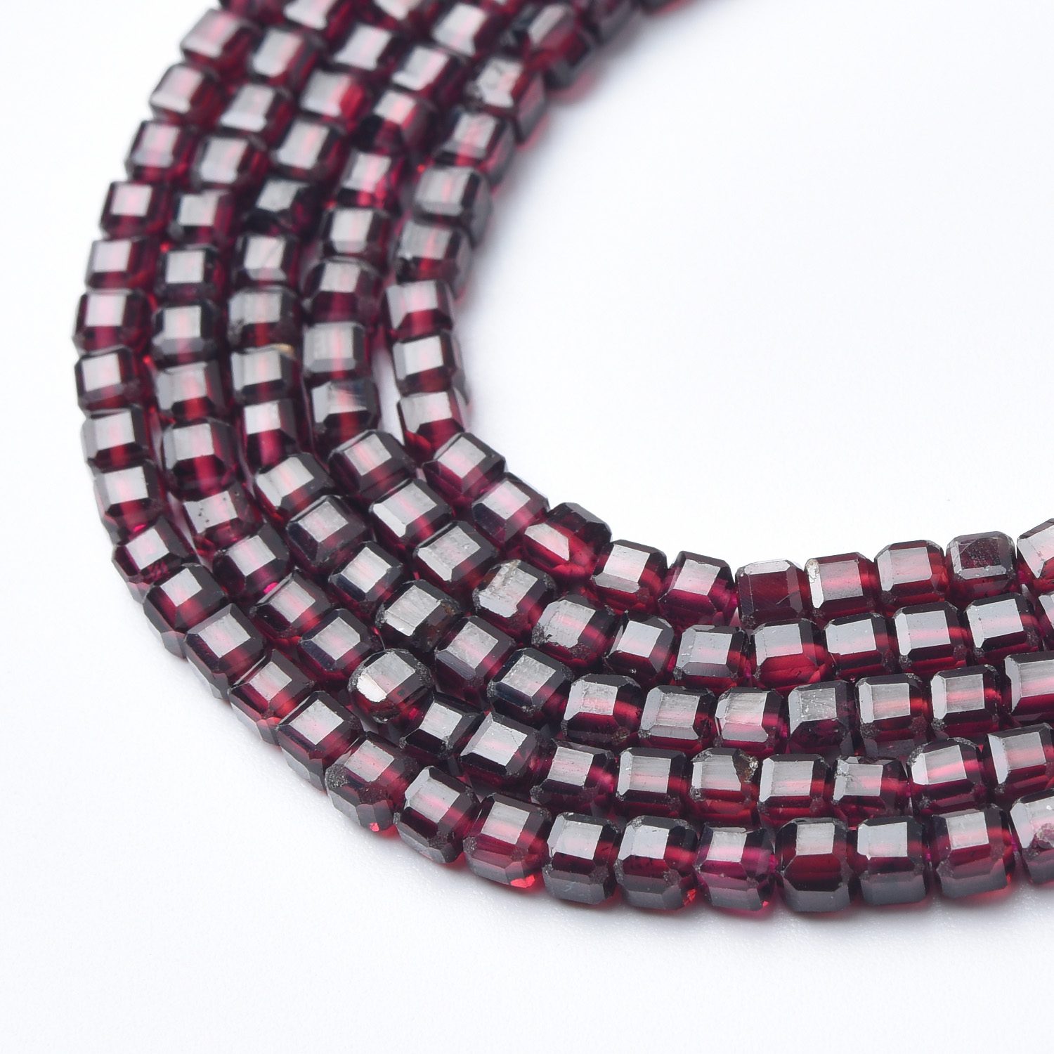 Cube Garnet 3mm Micro Faceted Gemstone Beads Full 15.5" Strand Natural Red Crystal Healing Stone Jewelry Supply for DIY Crafts PRP1099
