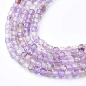 Natural Purple Phantom Quartz Cube Beads 3mm High Quality Gemstone Full Strand 15.5" Healing Crystal Jewelry Making PRP1100