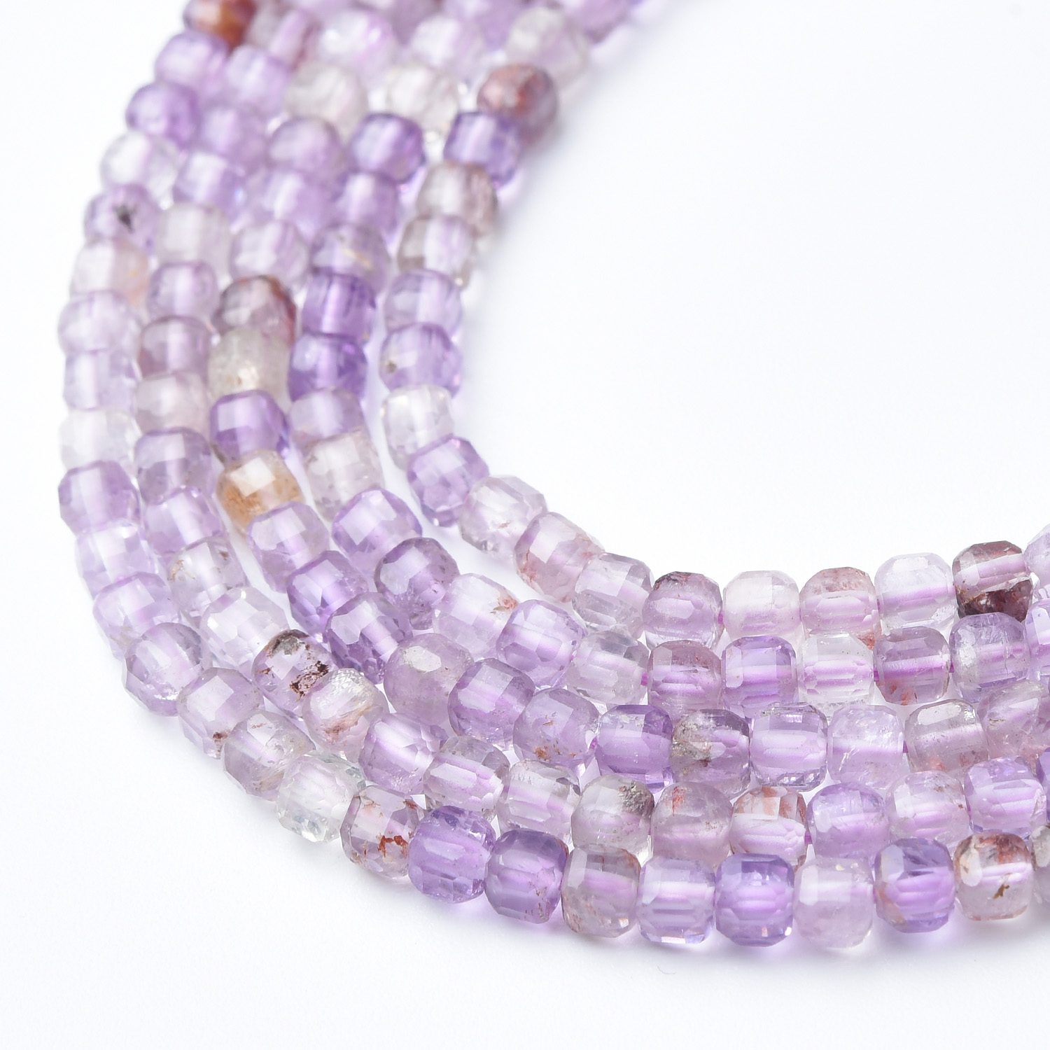 Natural Purple Phantom Quartz Cube Beads 3mm High Quality Gemstone Full Strand 15.5" Healing Crystal Jewelry Making PRP1100