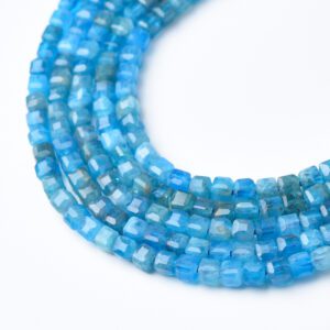 Natural Blue Apatite Cube Beads 3mm High Quality Gemstone Full Strand 15.5" Throat Chakra Healing Crystal Jewelry Making PRP1101