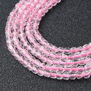 Natural Pink Rose Quartz Cube Beads 3mm High Quality Gemstone Full Strand 15.5" Love Crystal Jewelry Making Supplies PRP1103