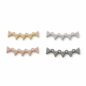 Gold Filled Pave Connector, CZ Triangle Link, Crystal Jewelry Connector, Pave Jewelry Finding, Necklace Link, Bracelet Connector, CN141