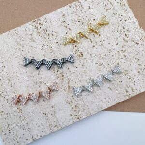 CZ Triangle Connector Charm, Micro Pave Geometric Link Pendant for DIY Necklace Bracelet Jewelry Making, Sparkly CZ Jewelry Supplies, CN141