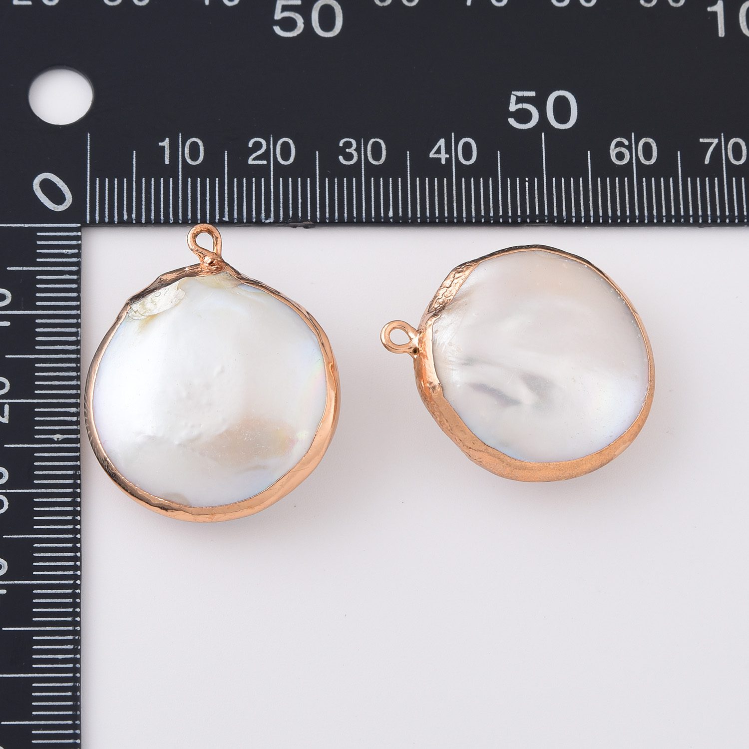 Round Freshwater Pearl Charm, Gold Filled Baroque Coin Pendant for DIY Necklace Bracelet Jewelry Making, Natural White Pearl Pendant, CP2320 - Image 2