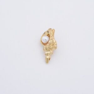 Gold Filled Shell Charm with Pearl, Ocean Conch Pendant for DIY Necklace Bracelet, Beach Jewelry Making Supplies, Coastal Charm, CP2330