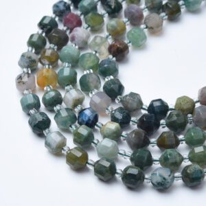 High Quality Natural River Jasper Faceted Round Prism Cut Beads Strand, 7.5mm Gemstone Loose Beads for Jewelry Making, DIY Crafts GRN630