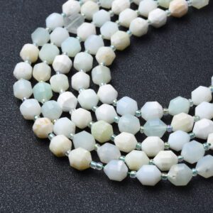 Opalite Faceted Round Prism Cut Beads Strand 15.5", 8mm Grade AAA Gemstone Loose Beads for Jewelry Making Healing Crystals DIY Crafts GRN636
