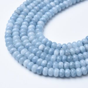 High Quality Aquamarine Gemstone Beads Strand 15.5", 8mm Round Smooth Natural Crystal Beads for Jewelry Making, Healing Stone GRN642