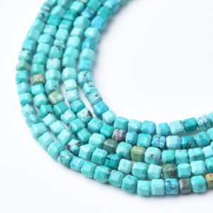 Cube Turquoise 3mm Micro Faceted Gemstone Beads Full 15.5" Strand Natural Blue Green Crystal Healing Stone Jewelry Supply PRP1106