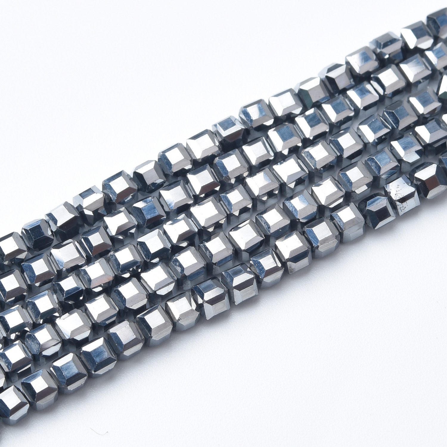 Cube Hematite 3mm Micro Faceted Gemstone Beads Full 15.5" Strand Natural Metallic Grey Crystal Healing Stone Jewelry Supply PRP1115 - Image 3