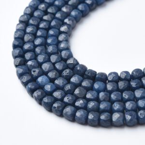 Natural Blue Sapphire Cube Beads  3mm High Quality Gemstone Full Strand 15.5"  September Birthstone Jewelry Making PRP1116
