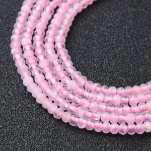 Rose Quartz 2x3mm Faceted Gemstone Beads Full 15.5" Strand Natural Pink Crystal Love Stone Heart Chakra Jewelry Making Supply PRP1120