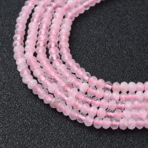 Rose Quartz 3x4mm Faceted Gemstone Beads Full 15.5" Strand Natural Pink Crystal Love Stone Heart Chakra Jewelry Making Supply PRP1121