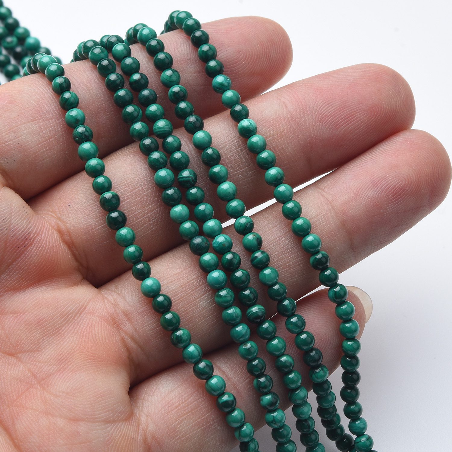 Malachite 3mm Round Smooth Beads Full 15.5" Strand Natural Green Gemstone Healing Crystal Jewelry Making Supply High Quality PRP1123 - Image 2