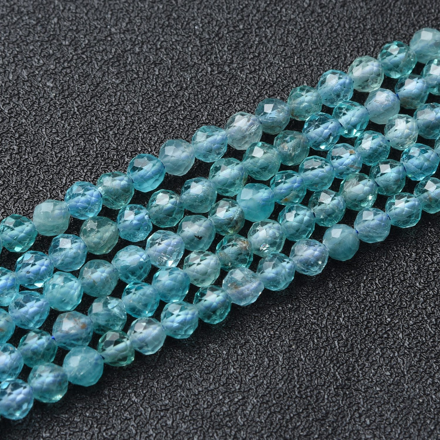 Apatite 4mm Round Faceted Beads Full 15.5" Strand Natural Blue Gemstone Healing Crystal Jewelry Making Supply High Quality PRP1125 - Image 3