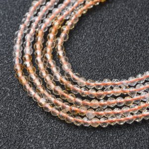 Morganite 4mm Round Faceted Beads Full 15.5" Strand Natural Salmon Crystal Healing Stone Jewelry Making Supply High Quality PRP1128
