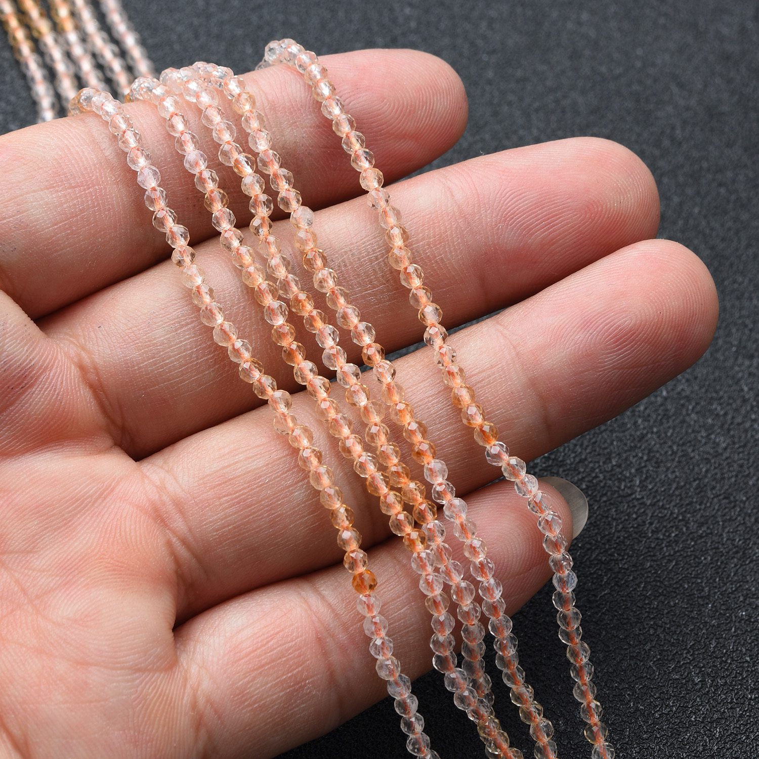 Morganite 4mm Round Faceted Beads Full 15.5" Strand Natural Salmon Crystal Healing Stone Jewelry Making Supply High Quality PRP1128 - Image 2