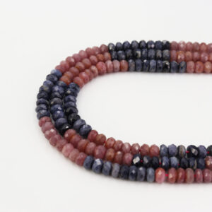 Natural Ruby & Sapphire Round Faceted Beads High Quality Gemstone   15.5" Full Strand Jewelry Making Healing Crystals 6mm, PRP1129