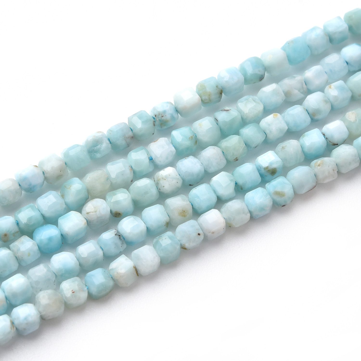 Small Larimar Faceted Beads 2.5mm, Natural Blue Larimar Cube Cut Gemstone Strand 15.5", Tiny Beads for Dainty Jewelry Making PRP1133 - Image 3
